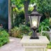 HLR Pfostenlichter für den Außenbereich Außenpollerleuchten Vintage-Stehlampe E27 Patio Rasen Licht Villa Außendekoration Leuchte IP44 Color : Black - BDSVLMDA