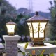 Pfostenlichter Säulenleuchtelampe Außenbereich Solar-Pfostenkappen-Leuchten For Den Außenbereich Wasserdicht LED-Zaundeck Oder Terrassen-Pfostenkappen-Dekorationslampe Ferngesteuerte Weiße Warme B - BGOPC84Q