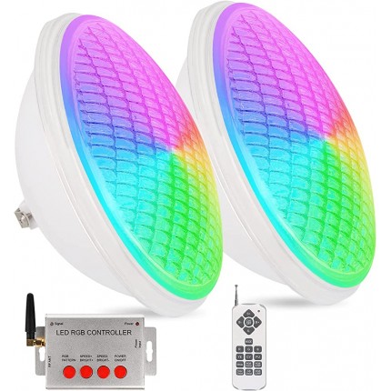 KWODE 40W LED Poolbeleuchtung RGB Synchronous Control Lamps Par56 Poolscheinwerfer mit Fernbedienung IP68 Wasserdicht LED Poolleuchte AC 12V 2PCS - BPMTE19A