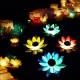 Solarbetriebene Lotus Laterne LED Schwimmende Blumen Solarleuchten Lotusblume Künstliche Seerosen Wasserdicht Solar Lotusblüte Lotusblatt Licht für Pool Teich Garten Deko - BGMRAQNW