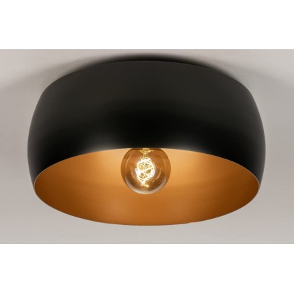 Lumidora 74199 Große elegante Deckenleuchte in Schwarz und Gold für LED geeignet - BLEPW85E