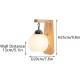 JISHUBO Holzlampe Wandlampe im nordischen Stil kreativer Glaslampenschirm E27-Lichtquelle Wandleuchten eingebettete Wandleuchten Schlafzimmer-Balkon-Studienwand-Wandleuchten - BFYCHM67