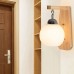 JISHUBO Holzlampe Wandlampe im nordischen Stil kreativer Glaslampenschirm E27-Lichtquelle Wandleuchten eingebettete Wandleuchten Schlafzimmer-Balkon-Studienwand-Wandleuchten - BFYCHM67