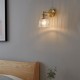 LIFOND Spiegelleuchte Nordic Modern Simple Wandleuchten Schlafzimmer Badezimmerspiegel Messing Wandleuchte mit Glasschirm Hauptbeleuchtung Leuchte Wandleuchte mit E27-Halterung Nachtwandleuchte - BVYER74E