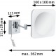 Paulmann 78933 LED Deckenleuchte HomeSpa Kosmetikspiegel Jora IP44 White Switch 270lm 230V 3,3W Chrom Weiß Spiegel eckig Metall Acryl 2700 K - BBMRI89K