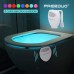 Paerduo Wiederaufladbar LED Toilettenlicht Lampe mit USB 8 Farbe Bewegungssensor WC-Nachtlicht für in Badezimmern Hotels Cafés verwendet Waterproof Wasserdicht - BOHJQK3W