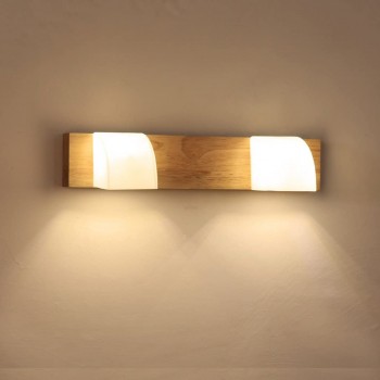 Spiegellampen Holz Spiegelschrank Licht LED Spiegel Frontleuchte Badezimmer Schminkspiegel Lampen Badezimmer Wandleuchte L37CM * H7.5CM - BNQAB3K2