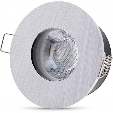 lambado® Premium LED Spots Dimmbar für Badezimmer in Alu Gebürstet Moderne Deckenstrahler Einbaustrahler IP65 für Außen inkl. 230V 5W GU10 Strahler neutralweiß Hell & Sparsam - BDSTV5W6