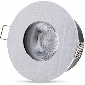 lambado® Premium LED Spots IP65 Flach für Badezimmer in Alu gebürstet Moderne Deckenstrahler Einbaustrahler für Außen inkl. 230V 5W Strahler warmweiß dimmbar Hell & Sparsam - BGREPJJA