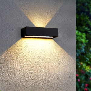 ACMHNC Solar LED Wandleuchte Up & Down Solarlampen für Außen 4400 mAh Solar Außenwandleuchten mit dämmerungssensor 18 LED außenleuchte aus Aluminium & Glas,Wasserdicht für Garten Outdoor - BCXRJ4W3