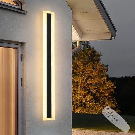 HMAKGG LED Wandleuchte Aussen Dimmbar IP65 Wasserdicht Wandlampe mit Fernbedienung Außenwandleuchte für Garten Villa terrasse Schlafzimmer,82w 150cm - BWSSZ4D7