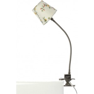 LED-Klemm-Leuchte-Lampe KLEE mit Flexarm und Stoffschirm Regal-Tisch-Schlafzimmer-Leuchte-Lampe Nickel-bunt - BTHTKK32