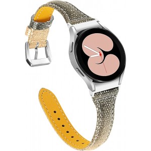 No Gaps Slim Leather Band Kompatibel für Samsung Galaxy Watch 4 Classic 42 mm 46 mm GhrKwiew Echtes Lederband Handgelenke Ersatz-Zubehörband für Galaxy Watch 4 40 mm 44 mm Classic - BPXUQK4M