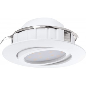 EGLO LED Einbaustrahler Pineda LED Spot aus Kunststoff LED Einbauleuchte in Weiß Einbaustrahler LED dimmbar flach und schwenkbar Ø 8,4 cm - BZKQN921