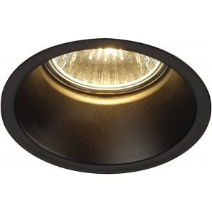 SLV LED Einbaustrahler HORN-O rund schwarz Dimmbare Decken-Lampe zur Beleuchtung innen LED Spots Fluter Deckenstrahler Deckenleuchten Einbau-Leuchte 1-flammig GU10 QPAR51 EEK E-A++ - BQYTKMN7