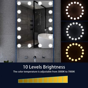 Lirex Vanity Spiegel lampe Verstellbare Kosmetikspiegel Licht im Hollywood Stil mit 16 Dimmbar LED Lampen 10 Helligkeit Einstellung 3 Lichtfarben und USB Netzteil Spiegel Nicht Inbegriffen Weiß - BBCHQ8HQ