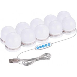 QYH Led Spiegelleuchte,10 Dimmbar Schminklicht,Make Up Licht,Spiegellampe,USB-Kabel Schminklampe für Schminktisch Beleuchtung - BYHXQK4D