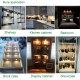 AIBOO Verknüpfbare LED Unterbauleuchten 12 V Schrankbeleuchtung dimmbar mit kabelloser RF-Fernbedienung für die Küche Schränke,Kleiderschrank8 Lichter warmweiß - BFYXWHQK