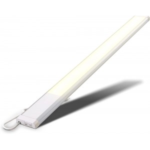 B.K.Licht – LED Unterbauleuchte – warmweiße Lichtleiste für Innen in der Farbe Weiß-Silber – 10W Länge 57,5 cm - BRORMKND
