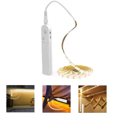 LED Stripes 3m10 Fuß PDGROW LED Leiste LED Lichtleiste wasserdichtes 5V USB Bewegungssensor LED Licht Streifen selbstklebend unter Gegenlichtern für Küche Schrank Regal Warmweiß 1 St - BBYVN1VE