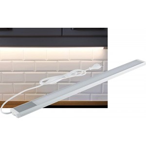 LED Unterbauleuchte Lichtleiste 60cm 10Watt 1430 Lumen 230V 1,5m Kabel mit Schalter Beleuchtung für Küche Arbeitsfläche 1 Stück Licht Neutralweiß - BIZDWA2K