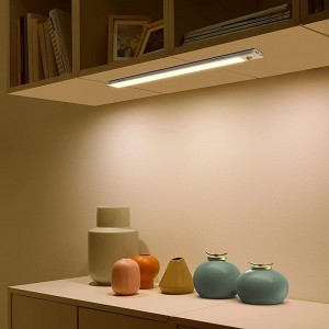 SIBI LED Sensor Light Wiederaufladbar Schrankbeleuchtung mit Bewegungsmelder Ultra dünn Unterbauleuchte für Küche Kleiderschrank Treppe Warmweiss 3000K 1 Stück - BOTSCE83