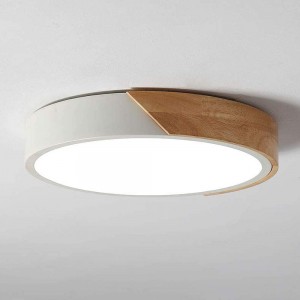 36W LED Deckenleuchte runde Deckenlampe dimmbar mit Fernbedienung LED Flurlampe Küchelampe Beleuchtung für Wohnzimmer Schlafzimmer Büro Holz & Metall - BLIMGM72