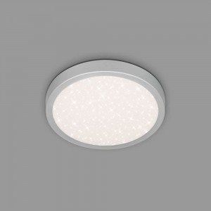 Briloner Leuchten LED Deckenlampe mit Sternendekor LED Deckenleuchte flach neutralweiße Farbtemperatur 280 mm Silberfarbig 3048-014 - BKMMJ962