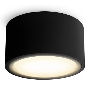 SSC-LUXon CELI-X LED Aufbau Deckenleuchte dimmbar schwarz flach & rund inkl. LED GX53 Lampe mit 6,5W Lichtfarbe warmweiß - BNZMWJVA