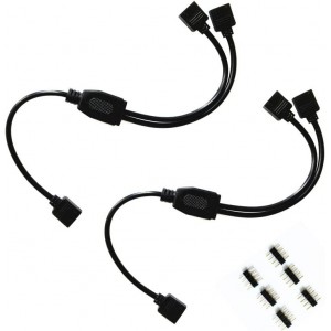 2pcs schwarz 4Pin LED Splitter Kabel Y Splitter Verteiler Kabel LED Stripe Verbinder für Eine zu Zwei SMD 5050 3528 RGB LED Streifen “MEHRWEG” - BULYWHB3