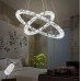 Aufun 48W Moderne Kristall LED 2 Ring Design Kreative Kronleuchter Hängelampe für Schlafzimmer Wohnzimmer Esszimmer Dimmbar 48W - BQHQBJ9A