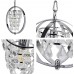 Depuley Industrielle Pendelleuchte aus Metall Kronleuchter LED Sphärische Hängeleuchte Moderne Kristalllampe E27 Fassung Kristall Deckenleuchte für Schlafzimmer Wohnzimmer Küchen Esszimmer - BRNDSKWK