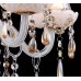 Klassisch Modern Glas Kristall Kronleuchter Deckenleuchte Hängeleuchte Lüster Glas 50cm 5x Led G9 Weiß Gold Champagner - BJAYQ173