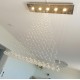 Kristallleuchter Deckenleuchten Moderne Rechteckige Tröpfchen Leuchter Beleuchtung Unterputz LED Pendelleuchte für Esszimmer Wohnzimmer Schlafzimmer Foyer Lounge L80cm B20cm H102cm - BOZRC988