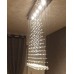 Kristallleuchter Deckenleuchten Moderne Rechteckige Tröpfchen Leuchter Beleuchtung Unterputz LED Pendelleuchte für Esszimmer Wohnzimmer Schlafzimmer Foyer Lounge L80cm B20cm H102cm - BOZRC988