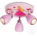 Lightbox LED Deckenstrahler im Prinzessinnendesign mit warmweißem Licht 3 flammiges Spotrondell für das Kinderzimmer mit schwenkbaren Köpfen Deckenleuchte inklusiv wechselbares Leuchtmittel Rosa - BVXYRBV9
