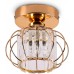 Mini Kristall Kronleuchter Flush Mount Deckenleichter goldener Kronleuchter Deckenlampenschirm für Schlafzimmer Küche Flur Treppe Esszimmer,E27 - BJKIMM6B