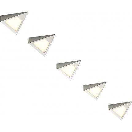 PRIOS LED Unterschrankleuchten Unterbauleuchte 'Odia' dimmbar mit Bewegungsmelder Modern in Alu aus Edelstahl u.a. für Wohnzimmer & Esszimmer 5 flammig inkl. Leuchtmittel Wohnzimmerlampe - BGAKB7K6