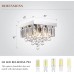 SILJOY Modern Kronleuchter Kristall Quadratisch Leuchte mit Edelstahl LED Deckenleuchte für Flur Wohnzimmer Schlafzimmer Küche Eingang 4 G9 Lampenfassungen Silber Dimension 25x25x25cm - BAVJOE5E
