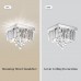 SILJOY Modern Kronleuchter Kristall Quadratisch Leuchte mit Edelstahl LED Deckenleuchte für Flur Wohnzimmer Schlafzimmer Küche Eingang 4 G9 Lampenfassungen Silber Dimension 25x25x25cm - BAVJOE5E