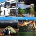 Solar Campinglampe mit Fernbedienung IP65 Wasserdicht Doppelköpfe Solar Hängelampe mit 4800mAH akku 2 Modi Durable Solar-pendelleuchte mit 2x10ft Kabel für Camping Wandern Angeln Gartenhaus - BJLGY2AW