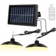 Solar Campinglampe mit Fernbedienung IP65 Wasserdicht Doppelköpfe Solar Hängelampe mit 4800mAH akku 2 Modi Durable Solar-pendelleuchte mit 2x10ft Kabel für Camping Wandern Angeln Gartenhaus - BJLGY2AW