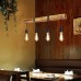GBLY Vintage Pendelleuchte Holz Esstischlampe Retro Hängeleuchte mit 80CM Holzbalken 4 x E27 max. 25 Watt Hängelampe Industrial Pendellampe für Esszimmer Küche Wohnzimmer Bar Restaurant - BNQZWWM3