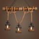Industrielampe Metall Vintage Hängeleuchte Retro Seil Pendelleuchte`Deckenlampen Bambuslicht - BMCUEWJK