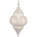 Orientalische Lampe Pendelleuchte Lunar Weiss 40cm E27 Lampenfassung | Marokkanische Design Hängeleuchte Leuchte aus Marokko | Orient Lampen für Wohnzimmer Küche oder Hängend über den Esstisch - BWCCN6H9