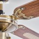 Deckenventilator Huga Deckenlampe aus Metall MDF Glas in Altmessing Holzoptik Braun Weiß 1 x E27 max. 60 Watt mit Schnurschalter wendbare Rotorblätter - BYSGN7HA