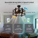 Retro Deckenventilator mit Beleuchtung Holz LED Fan Deckenleuchte mit Fernbedienung Leise Timer Vintage Deckenlampe mit Ventilator Innenlampen für Wohnzimmer Schlafzimmer Esszimmer E27 - BKGIPJE4