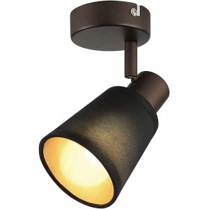 IMPTS LED Deckenleuchte 1-Flammig Stoffschirm Spot Strahl Lampe Deckenlampe Wandlampe Spotbalken Esstisch vintage schwarze stoff inkl.Leuchtmittel E14 LED 280LM,230V IP20,Warmweiß - BZGTX38H