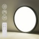 Anten 24W Dimmbar LED Deckenleuchte Schwarz | Hintergrundbeleuchtung Deckenlampe mit Fernbedienung | 2400lm Ø30cm Rund Decken LED für Wohnzimmer Schlafzimmer Küche Flur Keller - BUJWP22K