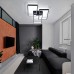 CBJKTX Deckenlampe LED Deckenleuchte dimmbar mit Fernbedienung 61W Schwarze Wohnzimmerlampe aus Metall Modern-Design für Schlafzimmer Esszimmer Wohnzimmer Arbeitszimmer Flur Büro - BDGTB1Q2